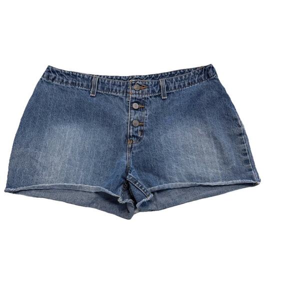 Vintage No Boundaries Shorts Size 13 Low Rise Y2K 90s Button Fly Denim Cotton - Picture 2 of 10